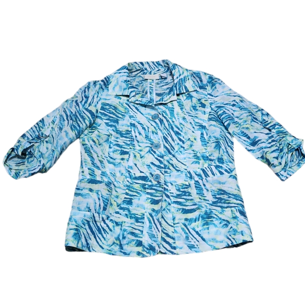 Chico's Linen Blend Outer Shell Jacket Size 0